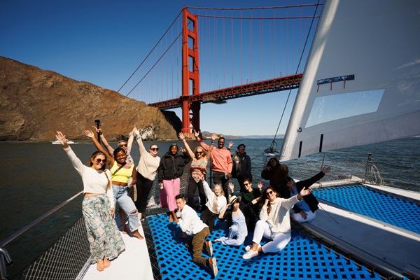 Global Influencer Advisory Board on sailing trip on San Francisco Bay