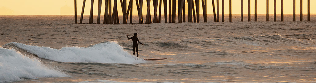Surfer at Huntington Beach