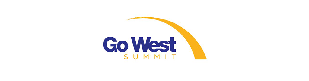 Go West Virtual Summit logo over Palm Desert golf course