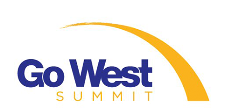 Go West Virtual Summit logo over Palm Desert golf course
